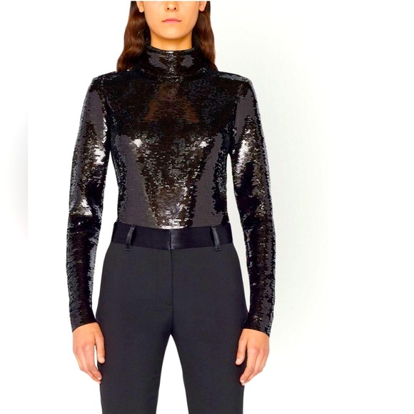 women/frame-sequin-embellished-high-neck-top-item - Picture 1 of 7